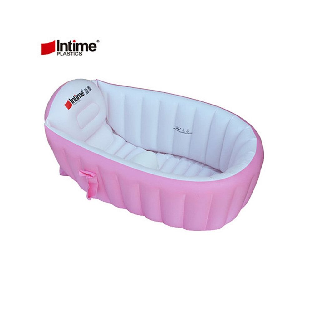 (Pink) Intime Yt-226A Children Shower Basin Baby Inflatable Bathtub Infant Toddler Bathing Tub Kids Swimming Pool Kids Pink