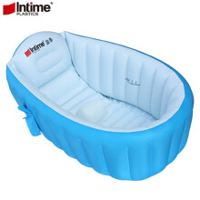 (Blue) INTIME YT-226A Children Shower Basin Baby Inflatable Bathtub Infant Toddler Bathing Tub Kids Swimming Pool Kids