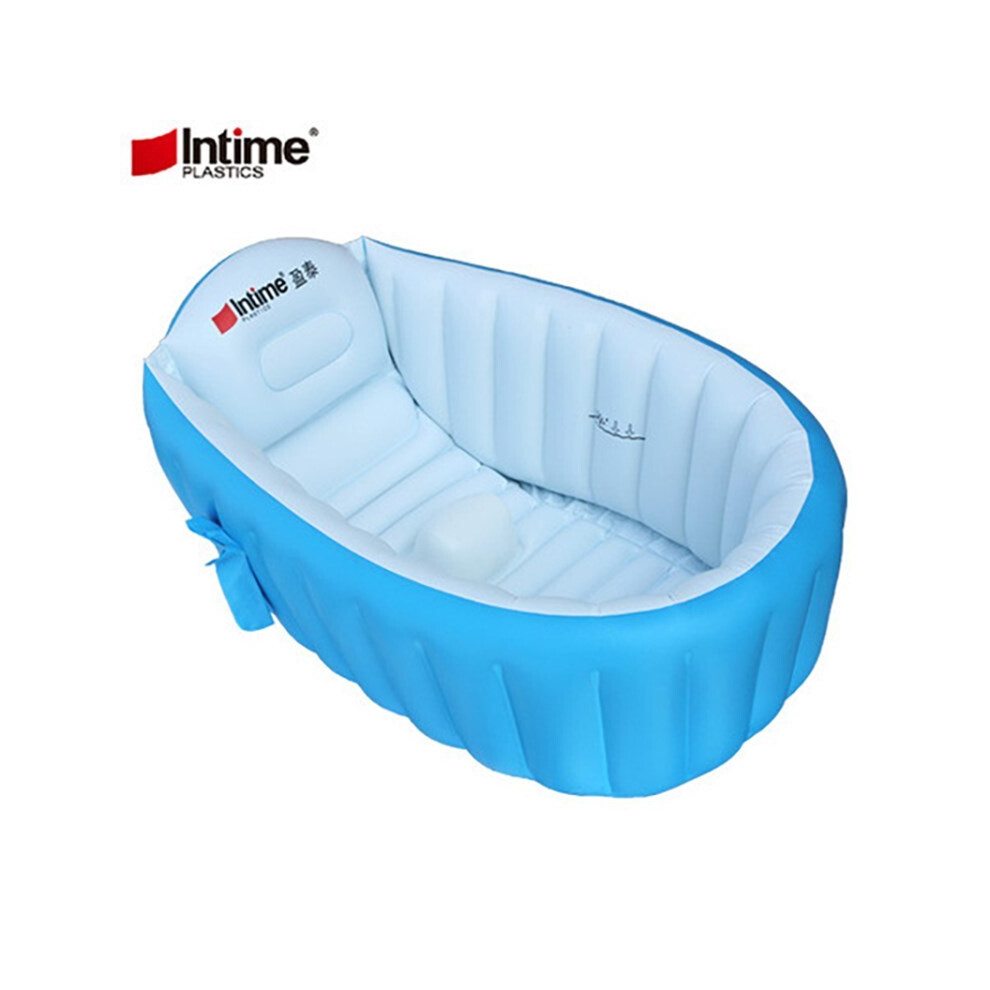 (Blue) Intime Yt-226A Children Shower Basin Baby Inflatable Bathtub Infant Toddler Bathing Tub Kids Swimming Pool Kids Blue