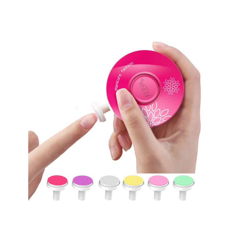(Rose) Electronic Nail File Baby Nail Clippers Scissors Manicure Pedicure Tool for Newborn Toddler Kids
