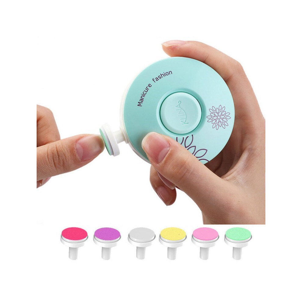(Green) Electronic Nail File Baby Nail Clippers Scissors Manicure Pedicure Tool For Newborn Toddler Kids Green