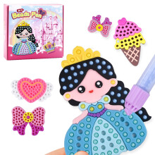 DQ25-1 Cartoon Princess DIY Beads Dotting Kit Painting Stickers Crafting Toy,Random Pattern