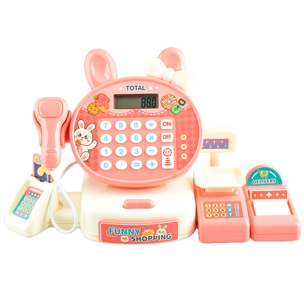 JJT816 Cute Rabbit Cash Registers Pretend Play Set Supermarket Checkout Counter Toys for Children-image-OPC-PJS7B76-NEW