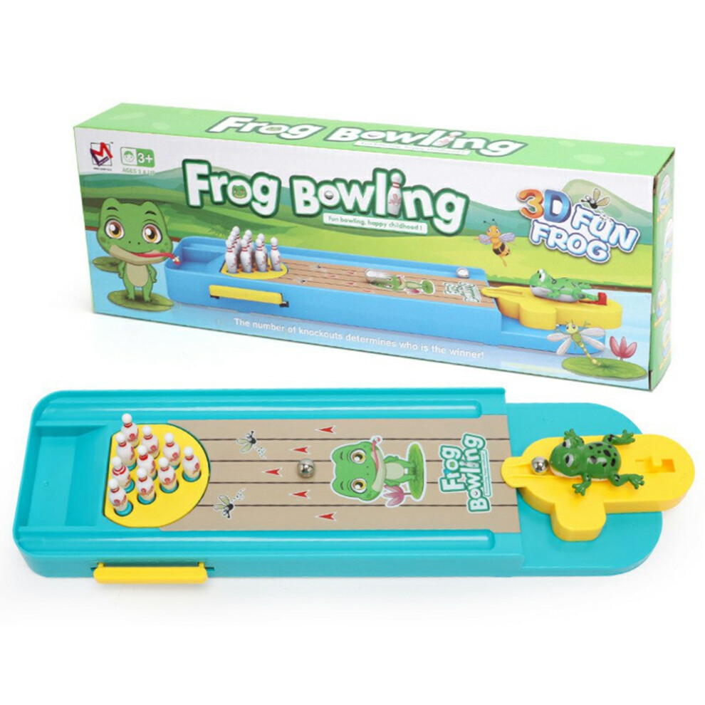 Tabletop Game Intelligence Toy Frog Bowling Set Pinball Shooting Game for Kids