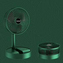 (Green) Foldable Desk Fan Low Noise 3 Speed Settings Telescopic Fan for Bedroom Office