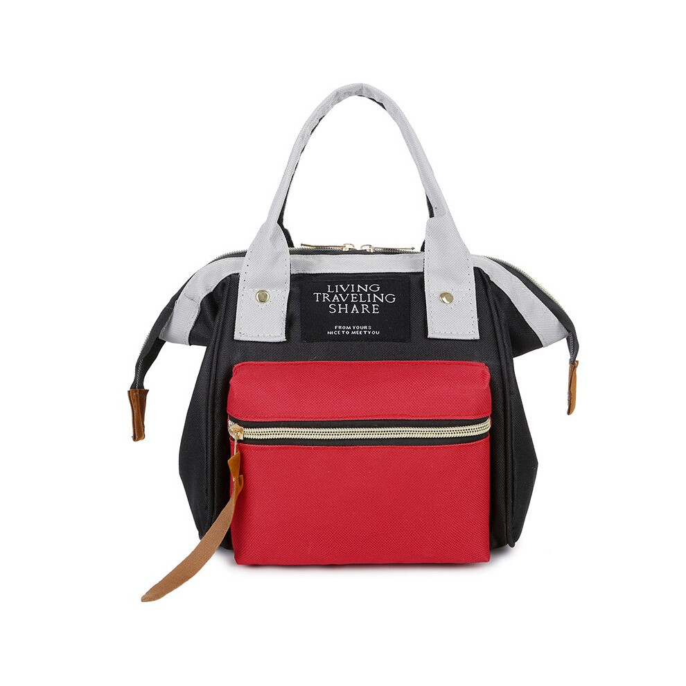 (H) Multifunctional Small Diaper Backpack Waterproof Oxford Cloth Tote Crossbody Mummy Bag
