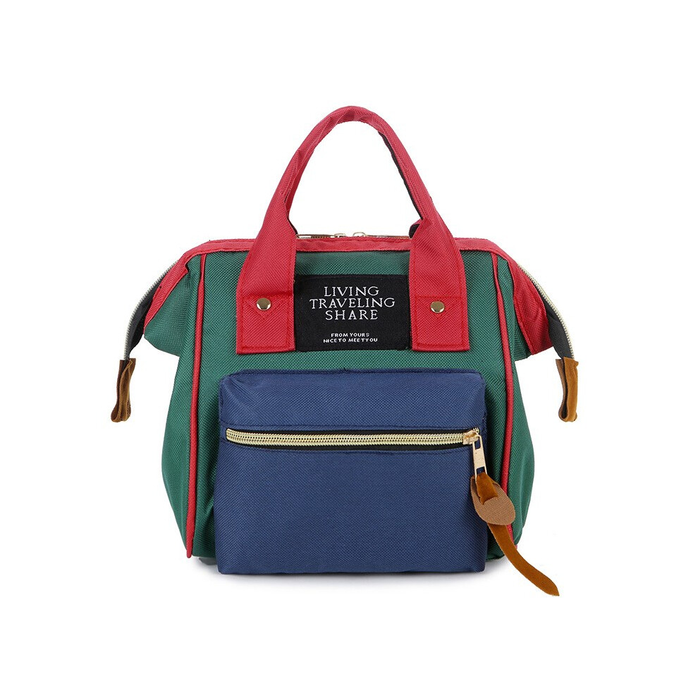 (J) Multifunctional Small Diaper Backpack Waterproof Oxford Cloth Tote Crossbody Mummy Bag