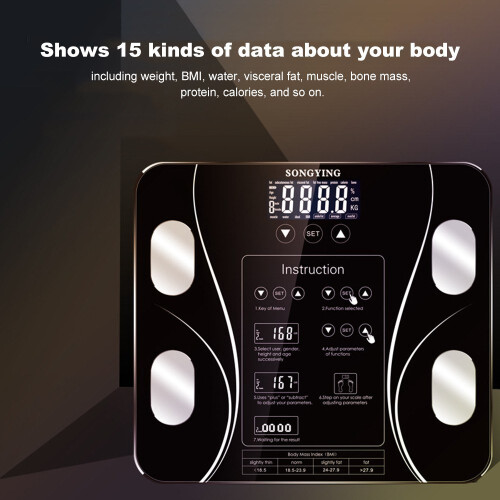 (Pink) 15-Data Digital Body Fat Scale (BMI,English) 1