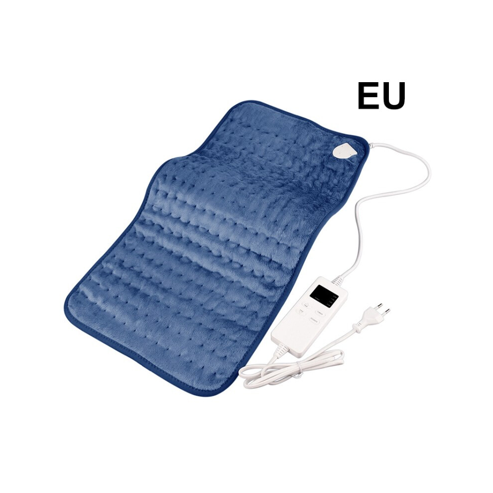 (Dark Blue/EU Plug) 30x60cm Electric Heating Blanket Heated Throw Machine Washable Soft Heated Mat