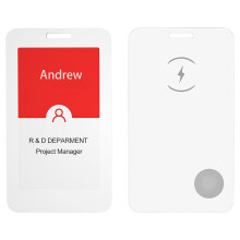3.7 Inch 3 Color NFC BT Employee Badge/ID Card Holder E-Paper Display Rechargeable for Office (Black/White/Yellow)