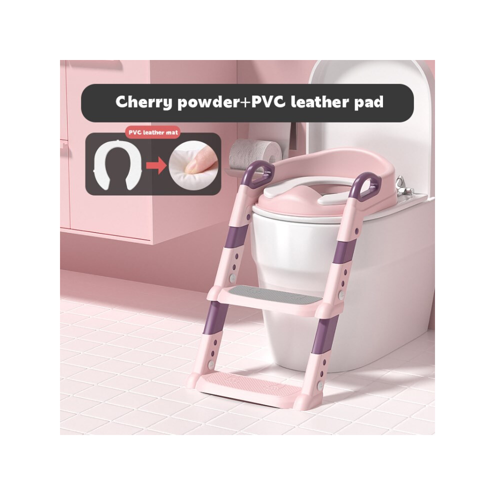 (Pink) Kids Potty Toilet Chair Anti-Splash Training Seat With Step Ladder Pink
