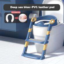 (Blue) Kids Potty Toilet Chair Anti-splash Training Seat with Step Ladder