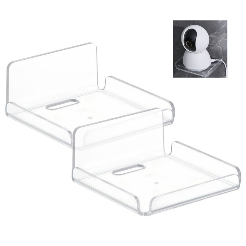 Yx007 2Pcs/Set Security Camera Wall Hanger Acrylic Floating Wall Shelve Speaker Hanging Holder Mount 6914270822764