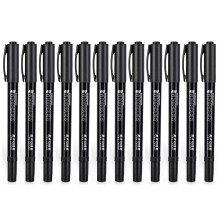 DELI S563 1.0mm/0.5mm Dual-Tip Marker Pens for Outlining,Note-Taking,12-Pack Student Drawing Pens