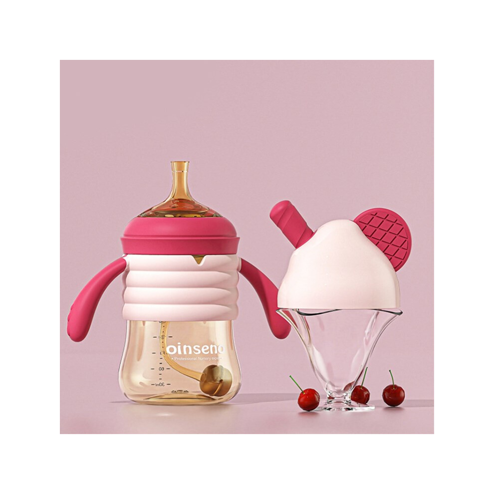 (Red/300Ml) Oinseno 300Ml Cute Baby Straw Water Bottle Sippy Cup (No Fda Certification,Bpa Free) Red