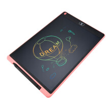 (Pink/Color Screen) LCD Writing Tablet 12" Erasable Drawing Pad One-Click Lock for Kids