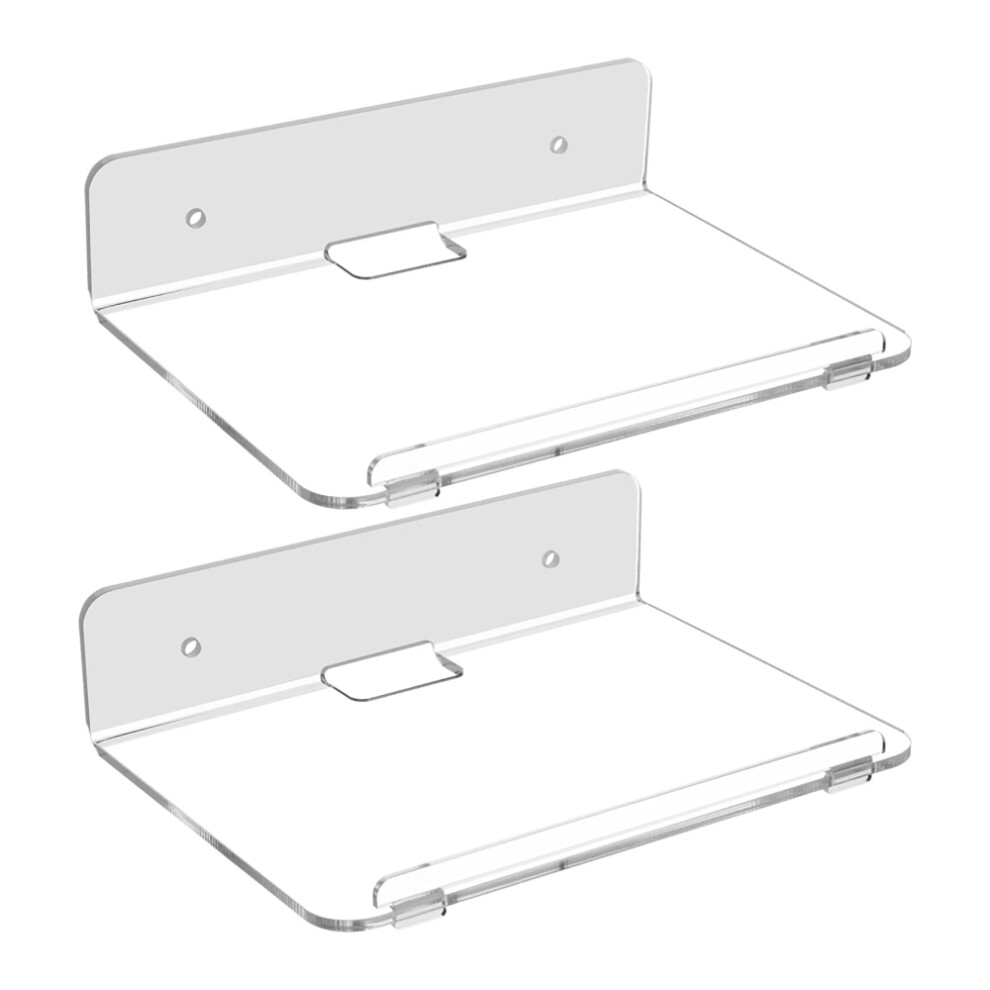 Yx005 2Pcs Acrylic Floating Wall Shelve Speaker Hanging Holder Mount Security Camera Wall-Mounted Hanger 6914278906152