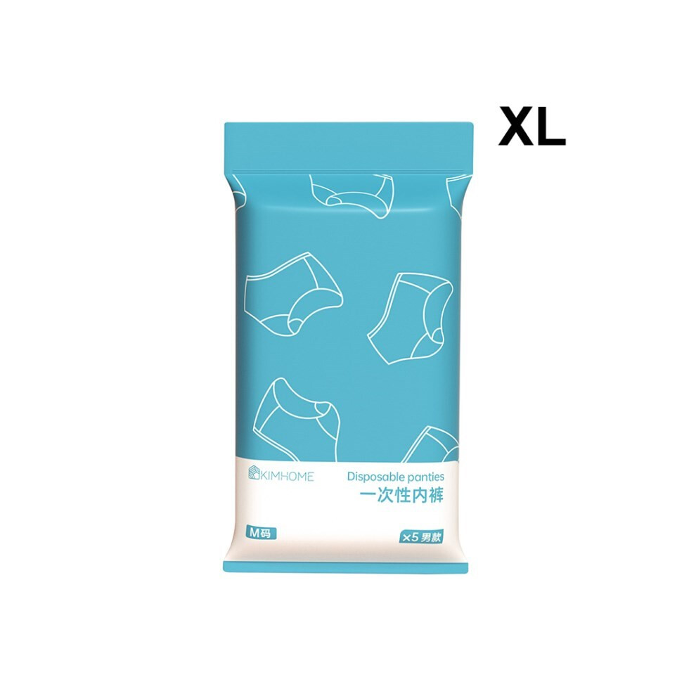 White (Men/White/Xl) 5Pcs/Pack Disposable Underpants Underwear Travel Panties Briefs For Men Women