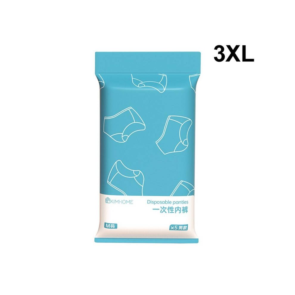 White (Men/White/3Xl) 5Pcs/Pack Disposable Underpants Underwear Travel Panties Briefs For Men Women