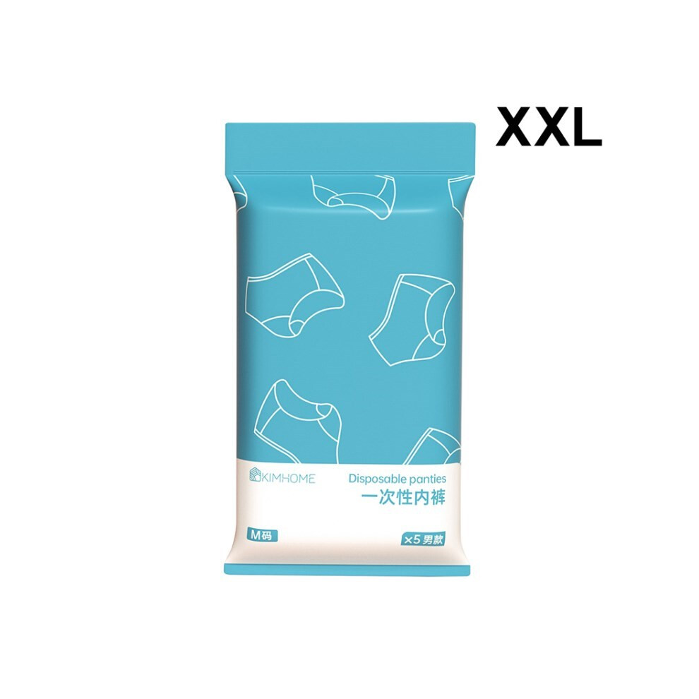 White (Men/White/Xxl) 5Pcs/Pack Disposable Underpants Underwear Travel Panties Briefs For Men Women