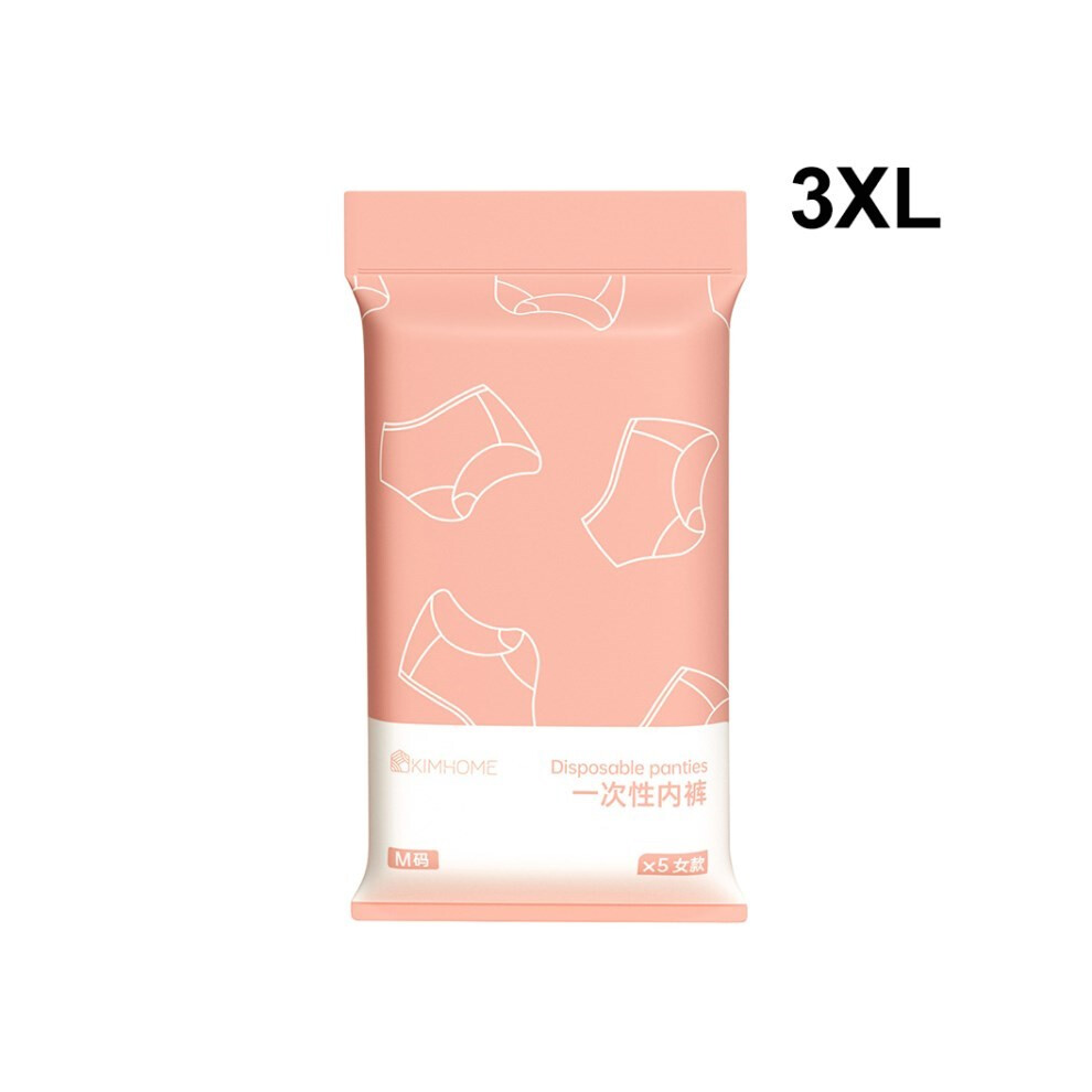 White (Women/White/3Xl) 5Pcs/Pack Disposable Underpants Underwear Travel Panties Briefs For Men Women