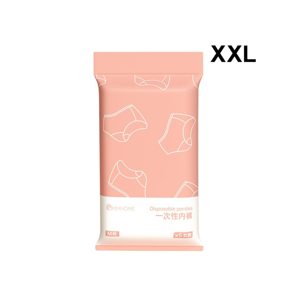 White (Women/White/Xxl) 5Pcs/Pack Disposable Underpants Underwear Travel Panties Briefs For Men Women