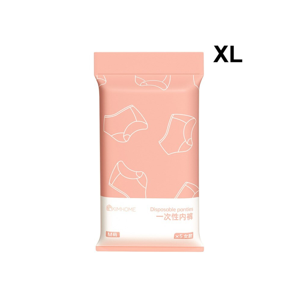 White (Women/White/Xl) 5Pcs/Pack Disposable Underpants Underwear Travel Panties Briefs For Men Women
