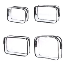 4Pcs Travel Makeup Organizer PVC Waterproof Cosmetic Toiletry Pouch Zipper Storage Bag