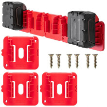 RIS-M-1 3Pcs For Milwaukee M18 18V Battery Holder Shelf Wall Mount Hanger Storage Rack
