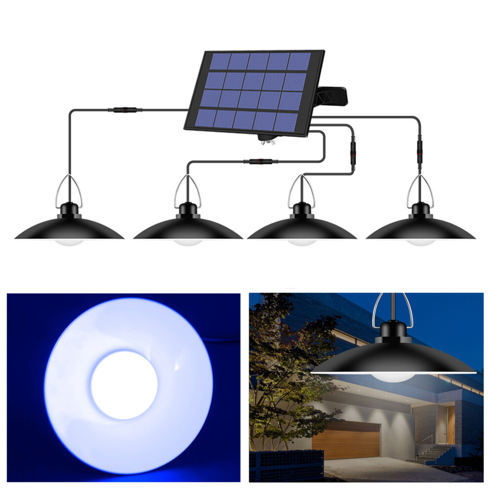 Outdoor Waterproof Solar Powered Ceiling Porch Hanging 4-Head Light Bulb with Extension Cord-image-OPC-PJS7CZS-NEW