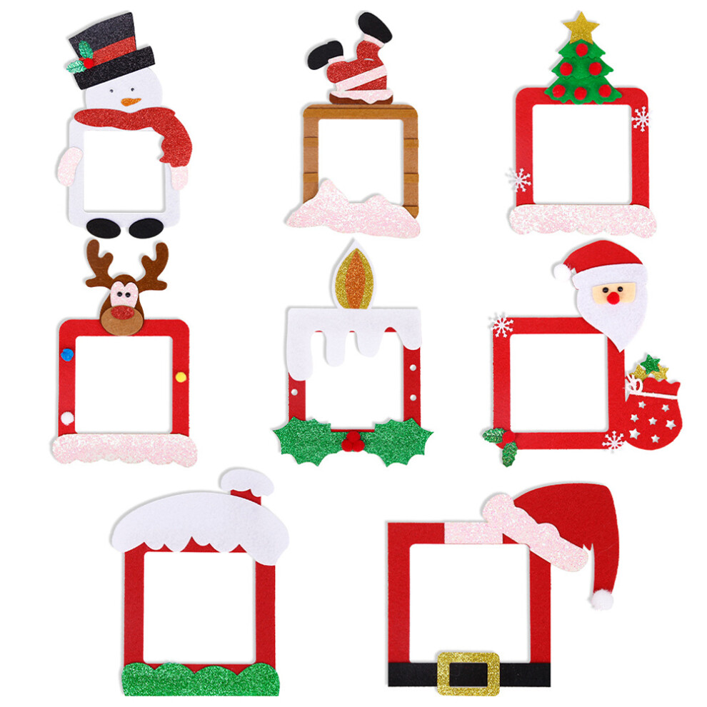 8PCS Christmas Felt Cloth Wall Switch Stickers Decorations Xmas Santa Claus Elk Snowman Ornaments-image-OPC-PJS7DDT-NEW