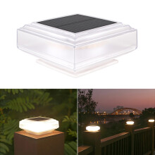 Clear Shell Solar Fence Post Light Fence Post Cap Lamp for Deck,Patio,Garden