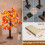 Pumpkins Fake Fall Lighted Maple Tree 24 Leds Lights Thanksgiving Decoration Artificial Tree Lights 8