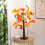 Pumpkins Fake Fall Lighted Maple Tree 24 Leds Lights Thanksgiving Decoration Artificial Tree Lights 4