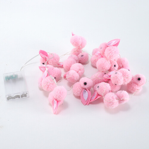 2m 20 LED Cute Rabbit String Lights Cotton Fairy Lights Battery Operated 1