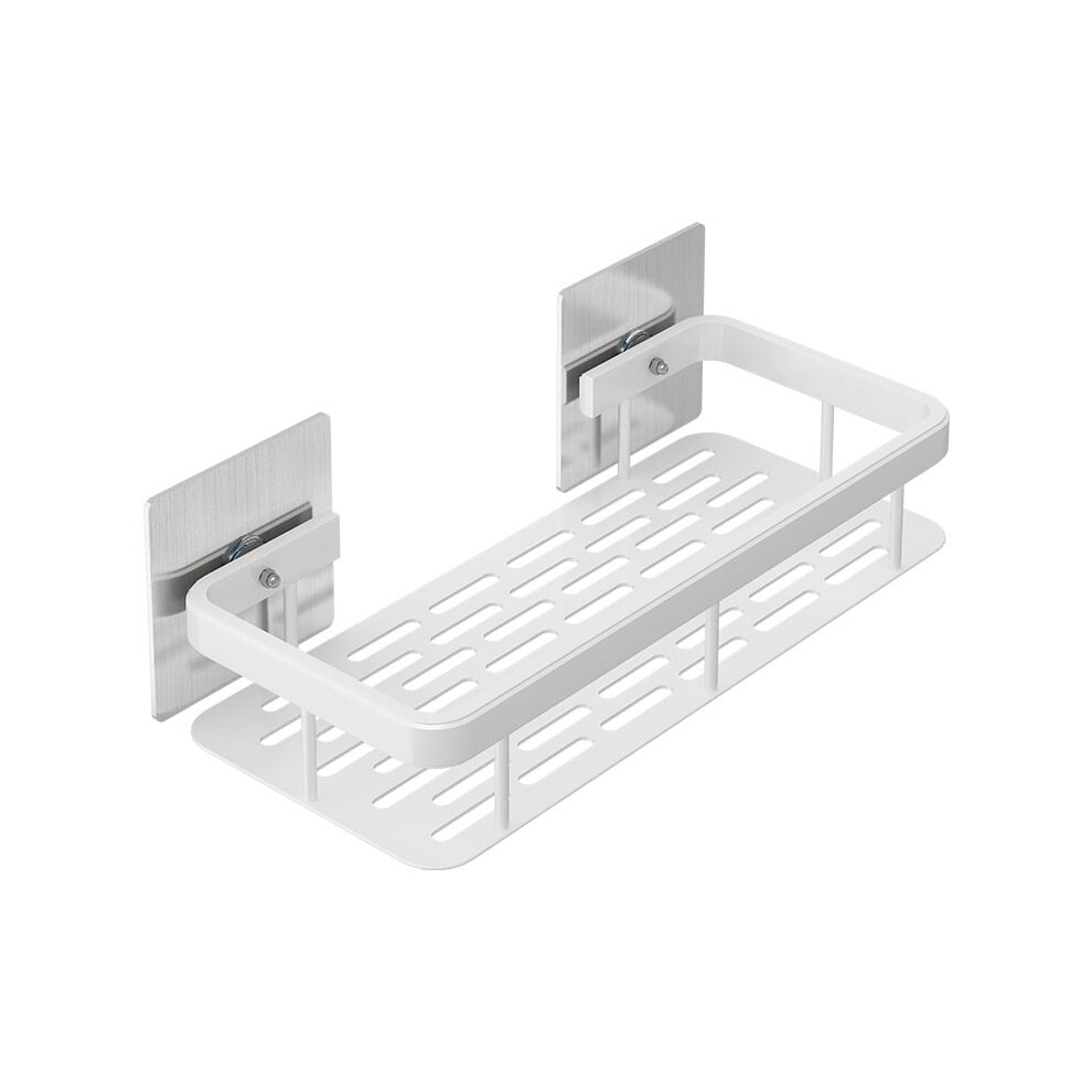Punch-Free Aluminum Storage Rack Bathroom Organization Shelf,Wide Edge Single Layer Rectangular-image-OPC-PJS7FBK-NEW