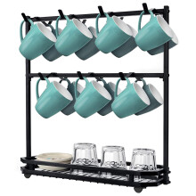 Coffee Mug Holder Rack 3-Tier Iron Storage Organizer Kitchen Counter Cup Hanging Stand