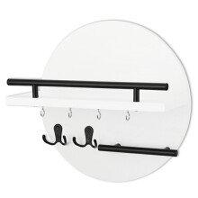 Wall Mounted Key Holder Organizer Round Decorative Shelf for Entryway Living Room Multi-Function Storage Rack