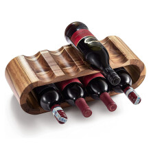Wooden Wine Rack 8 Bottles Double Layer Display Stand Modern Minimalist Tabletop Organizer For Kitchen/Dining Room
