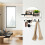 Wall Mounted Key Holder Organizer Round Decorative Shelf for Entryway Living Room Multi-Function Storage Rack 5