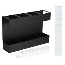 YH019-1 4 Slots Metal Straw Dispenser Organizer Rack Space Saving Kitchen Storage Shelf (Without Soft Magnetic Sheet)