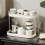 Desktop Cup Organizer Double Layer Draining Rack Glasses Mugs Holder Storage Shelf 7
