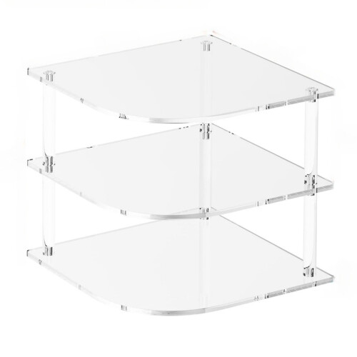 YX165 3 Tier Space Saving Acrylic Corner Organizer Kitchen Bathroom Countertop Storage Shelf