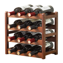 Creative 4-Tier Wine Rack for 12 Bottles Bamboo Tabletop Display Stand Home Bar Storage Organizer