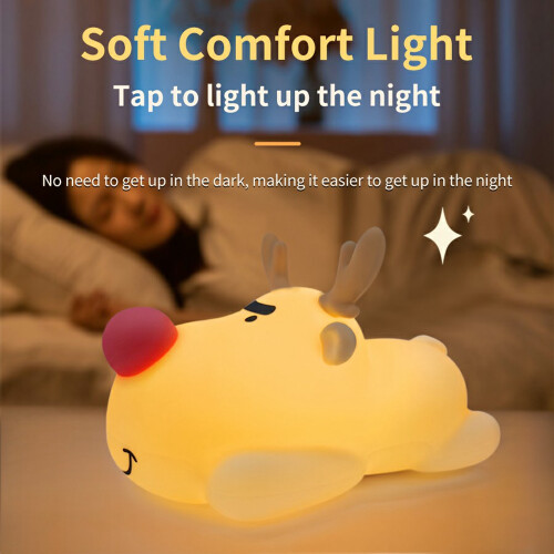 Reindeer Night Light Nursery Silicone Night Lamp Table Decorations 2
