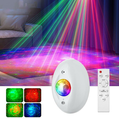 Bluetooth-Compatible Music Player Oval Starry Sky Projector Lamp Aurora Night Light with Remote 2