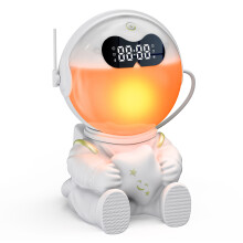 GR-22 Astronaut Holding Star RGB Color Changing Night Light Alarm Clock White Noise Machine Bluetooth-compatible Speaker