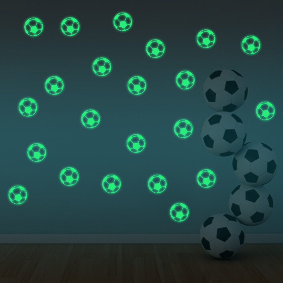 PVCYG640 12Pcs Football Luminous Wall Stickers for Kids Room Decor