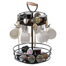 Home Living Room Coffee Mug Rotation Rack Coffee Cup Holder Countertop Drying Rack (With Handle)
