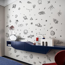 MS8069-NH 4Pcs/Set Kids Room Bedroom Wall Decorative Stickers Cartoon Universe Planet Wall Stickers (No EN71 Certification)